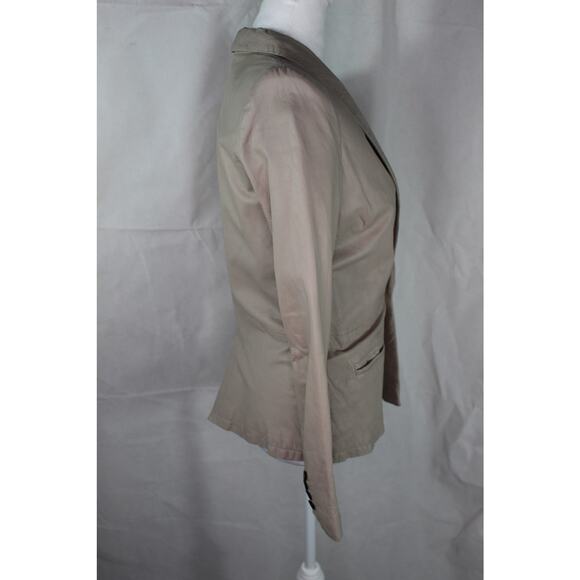 Joie 100% Lamb Leather Blazer Beige Tan Minimalist Neutral Small - Picture 3 of 9